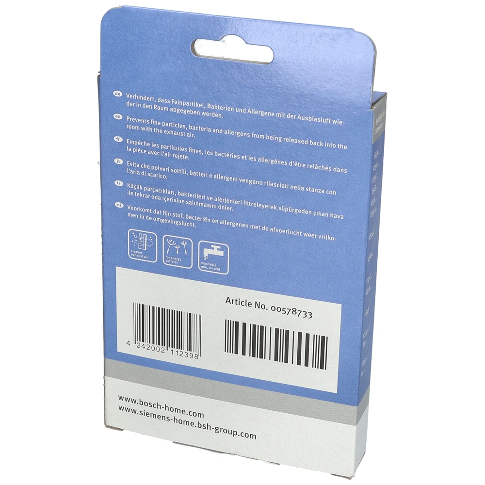 101x133x20 mm Szűrő, hepa (eredeti) BOSCH porszívó 