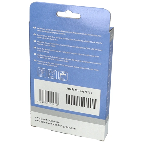 101x133x20 mm Szűrő, hepa (eredeti) BOSCH porszívó 