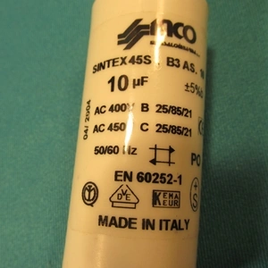 10 uF 450V Kondenzátor, sarus (eredeti) WHIRLPOOL mosógép / RENDELÉSRE