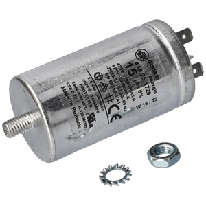 15 uF 475V Kondenzátor, sarus, motor indító, fémházas (eredeti) WHIRLPOOL / INDESIT szárítógép