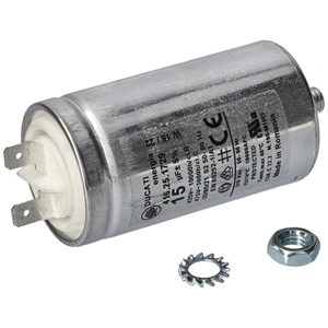 15 uF 475V Kondenzátor, sarus, motor indító, fémházas (eredeti) WHIRLPOOL / INDESIT szárítógép