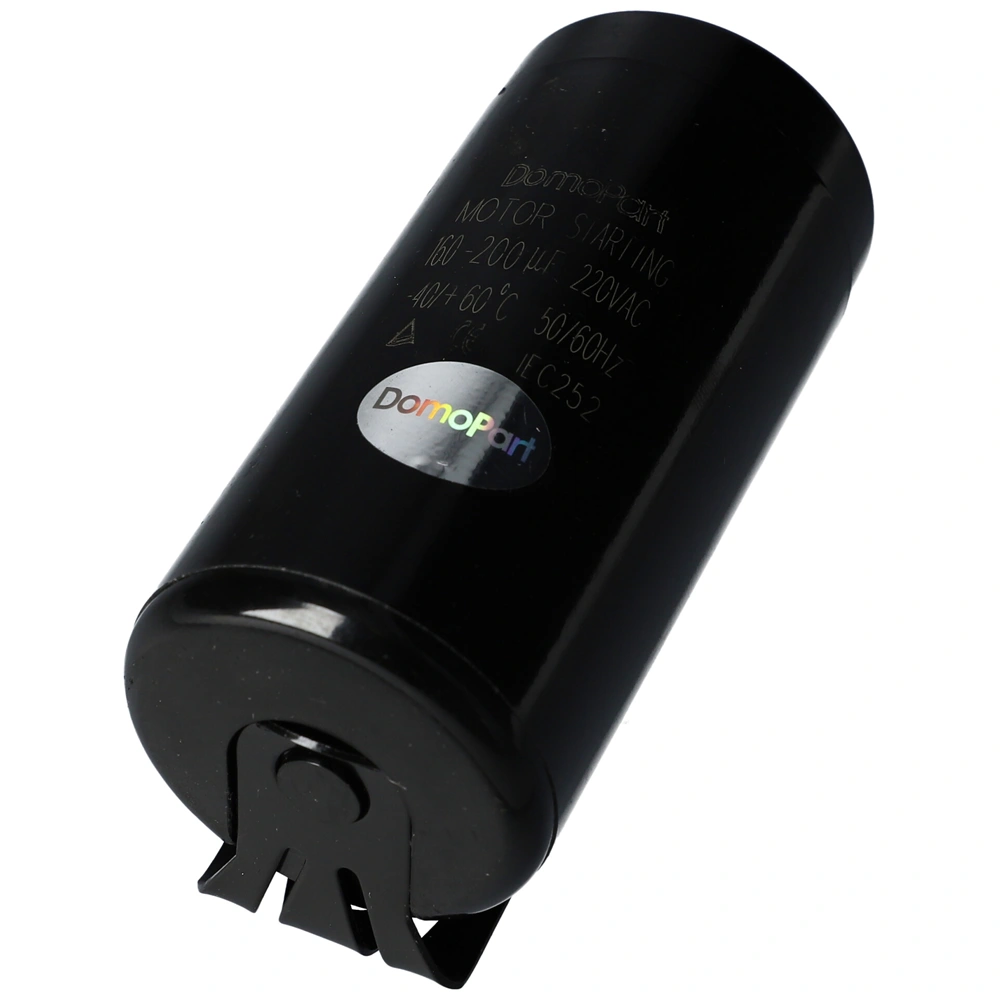 160-200 uF 220V Kondenzátor, motor indító, fémházas (univerzális)