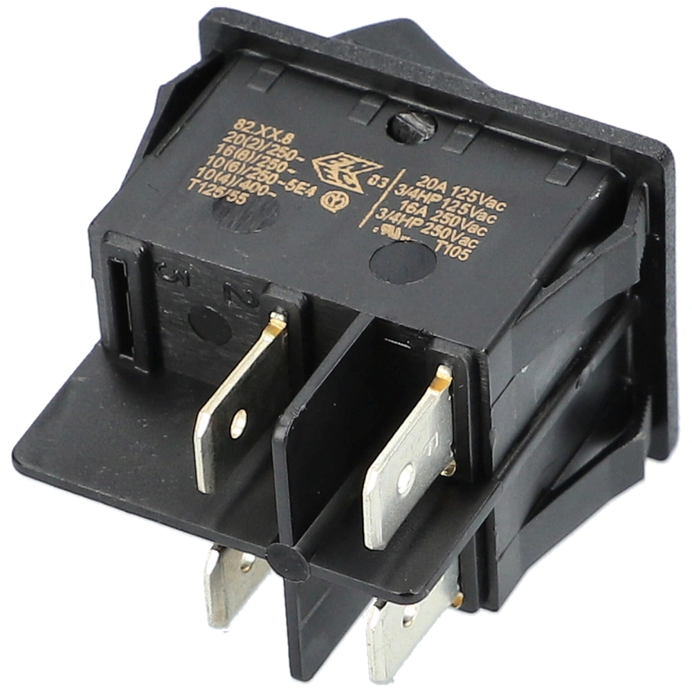 16A/250V AC 31x25 mm Billenőkapcsoló, motorhoz, fekete, szögletes, ETA 2404, 3404 porszívó