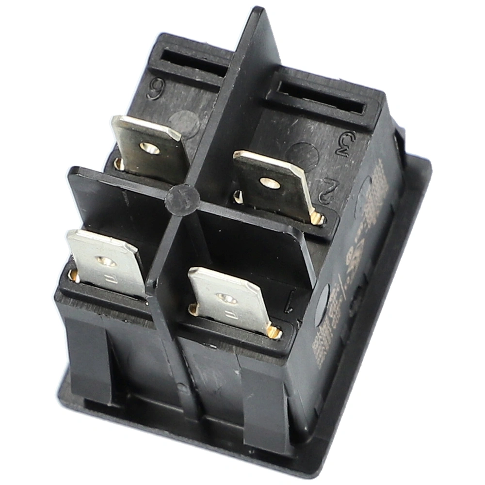 16A/250V AC 31x25 mm Billenőkapcsoló, motorhoz, fekete, szögletes, ETA 2404, 3404 porszívó