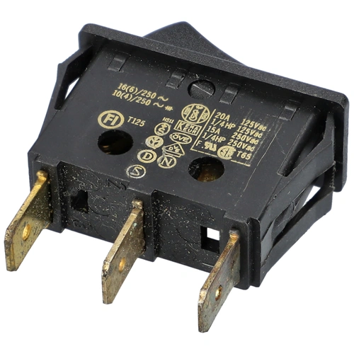 16A/250V AC Billenőkapcsoló, fekete, piros fénnyel DELONGHI HA20F hősugárzó /RENDELÉSRE