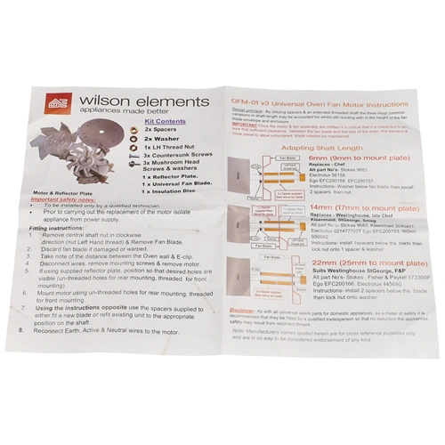 23,2W (9 , 17, 25 mm) Motor, ventilátor + lapát (univerzális)  légkeveréses villanytűzhely