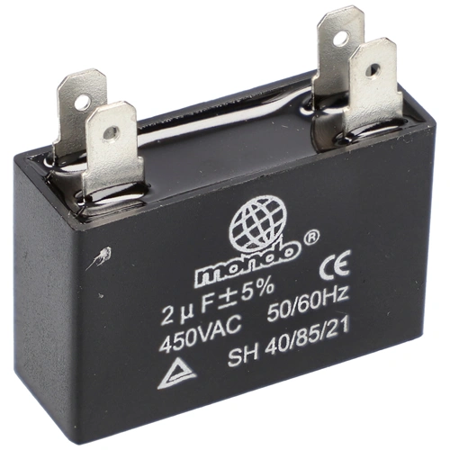 2 uF 450V Kondenzátor, sarus, téglatest (univerzális)