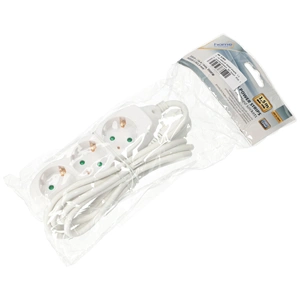 3-as hálózati földelt elosztó, 1,5 m, gyerekvédelem, 3x1mm², IP20, 16A, 3500W, fehér, HOME  NV 3/WH