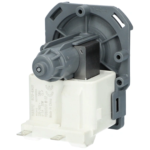 30W Szivattyú, ürítő, 3 körmös, hátul sarus, (eredeti, HANYU B20-6A01) CANDY mosógép