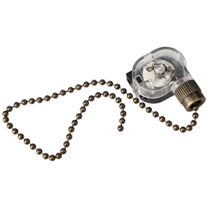 3A/250V, 28x20x34mm Lámpakapcsoló, húzólánccal, 2 állású (univerzális)