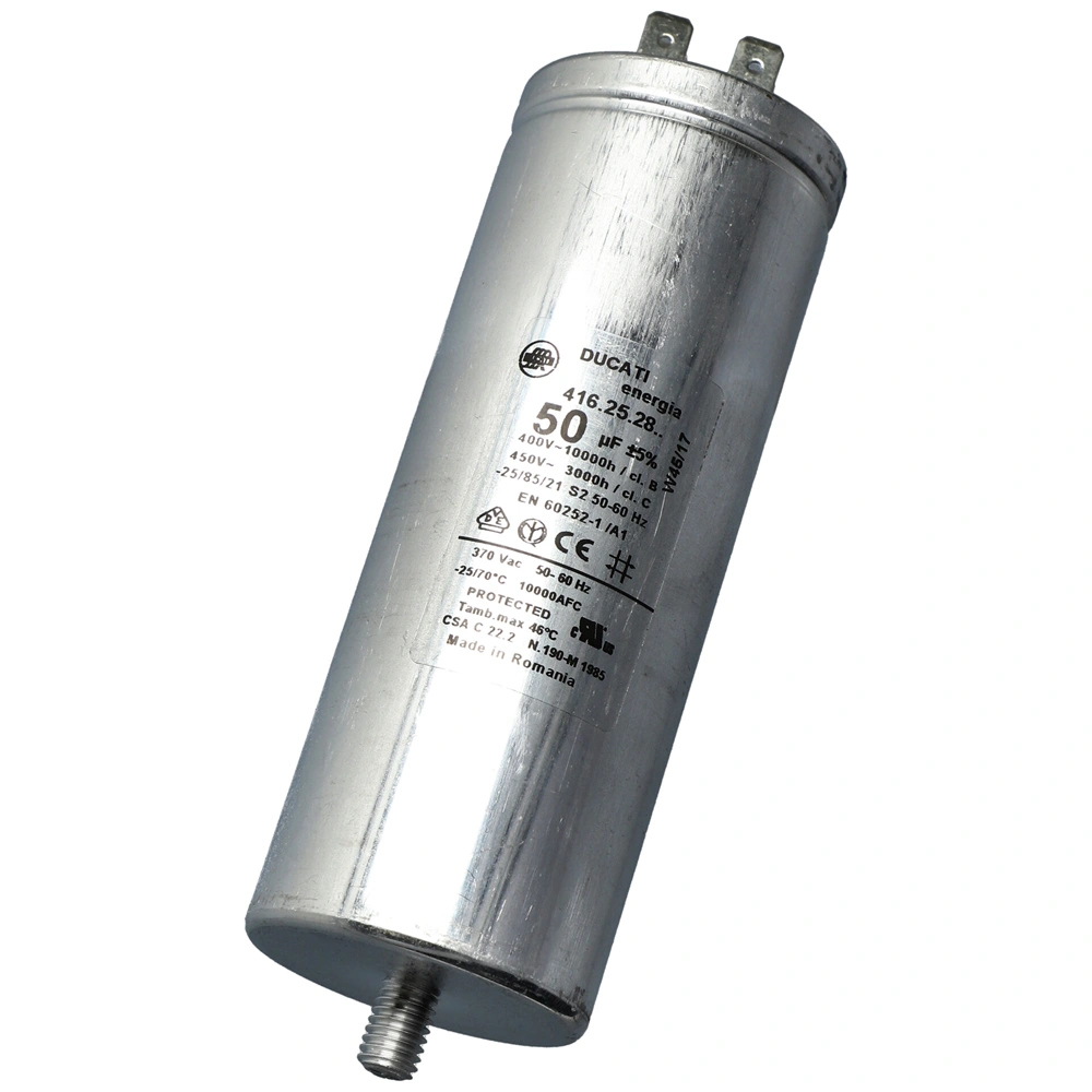 50 uF 450V Kondenzátor, sarus, fémházas (univerzális)  klíma