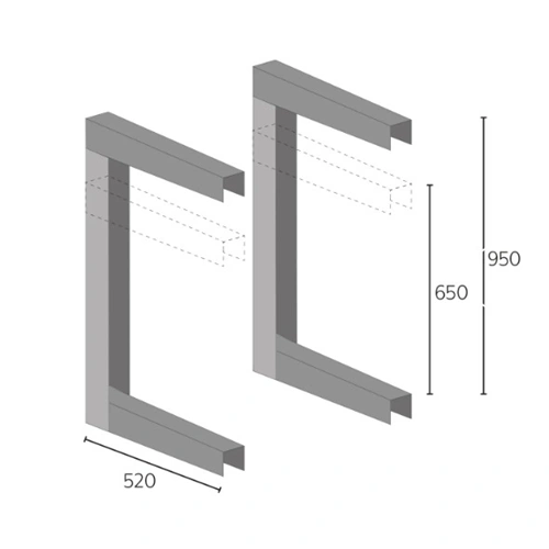 520 mm x 650 mm 70 Kg klímatartó mennyezeti konzol univerzális
