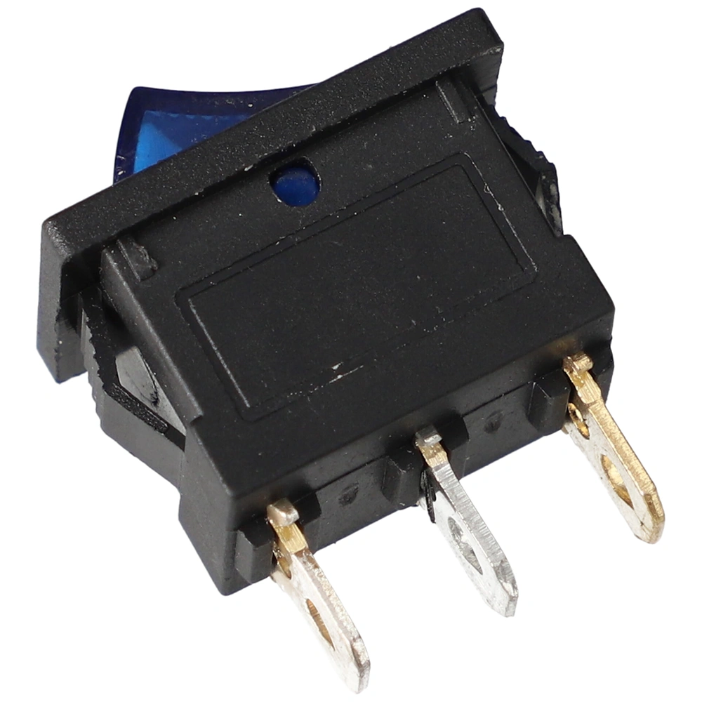 6A/250V AC, 21x15 / 19x13 mm Billenőkapcsoló, kék, számos, kicsi, szögletes,