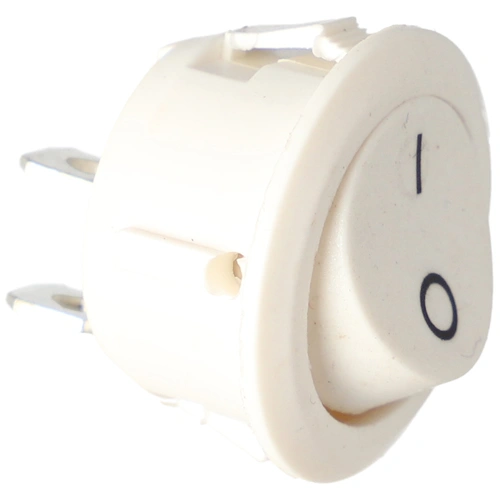 6A/250V AC, 23x21 mm Billenőkapcsoló, fehér, számos, kicsi, kerek (univerzális)
