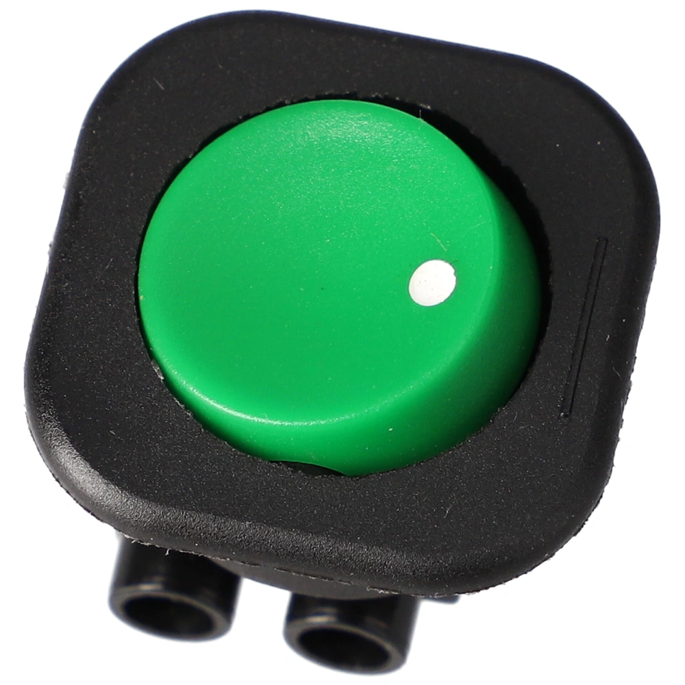 6A/250V AC, 23x21 mm Billenőkapcsoló, zöld, csavaros, kicsi, kerek (univerzális)