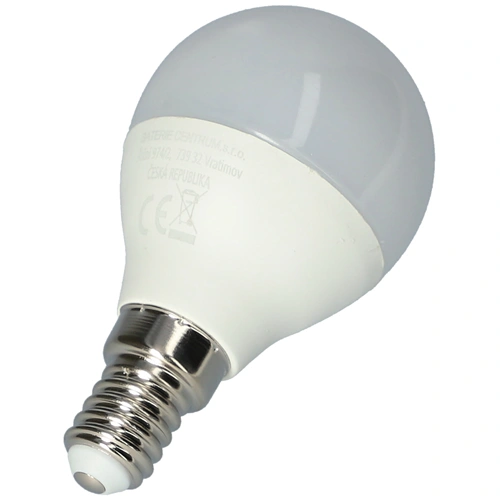 6W E14 Izzó, LED, 2700K, kisgömb alakú