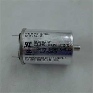 8 uF 450V Kondenzátor, sarus, motor indító, fémházas (eredeti) SAMSUNG szárítógép / RENDELÉSRE