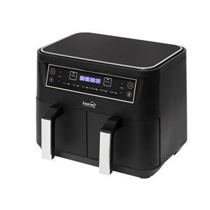 Air fryer dupla kosaras, 2460W, 2 x 3,8 L, állítható hőmérséklet, időkapcsoló, Home HG AF 24 / RENDELÉSRE
