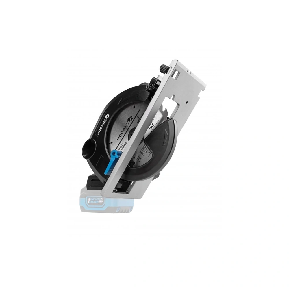 Akkumulátoros körfűrész géptest (töltő és akku nélkül), szénkefementes, 18 V, 165 mm, HÖGERT HT2E235-0CS  