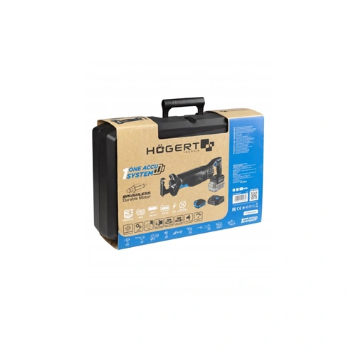 Akkumulátoros orrfűrész szett, szénkefementes motor, 4 Ah akku, 18 V, koffer, HÖGERT HT2E252-B14RS