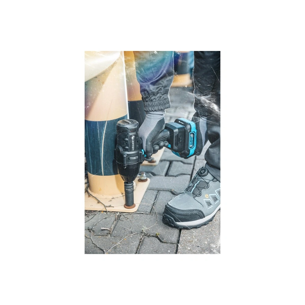 Akkumulátoros ütvecsavarozó géptest, (akku és töltő nélkül), szénkefementes, 18V, 1000 Nm, HÖGERT HT2E227 