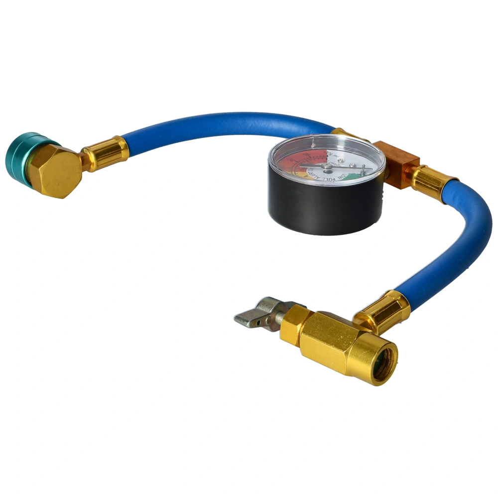 Autóklíma töltő csap, kiszúrós, csővel, órával R1234yf gáz töltésére