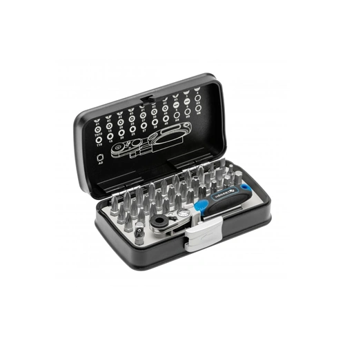 Bitkészlet racsnis hajtószár 1/4", 33 részes, 72 fogas racsni, Élettartam garancia, HÖGERT HT1R460