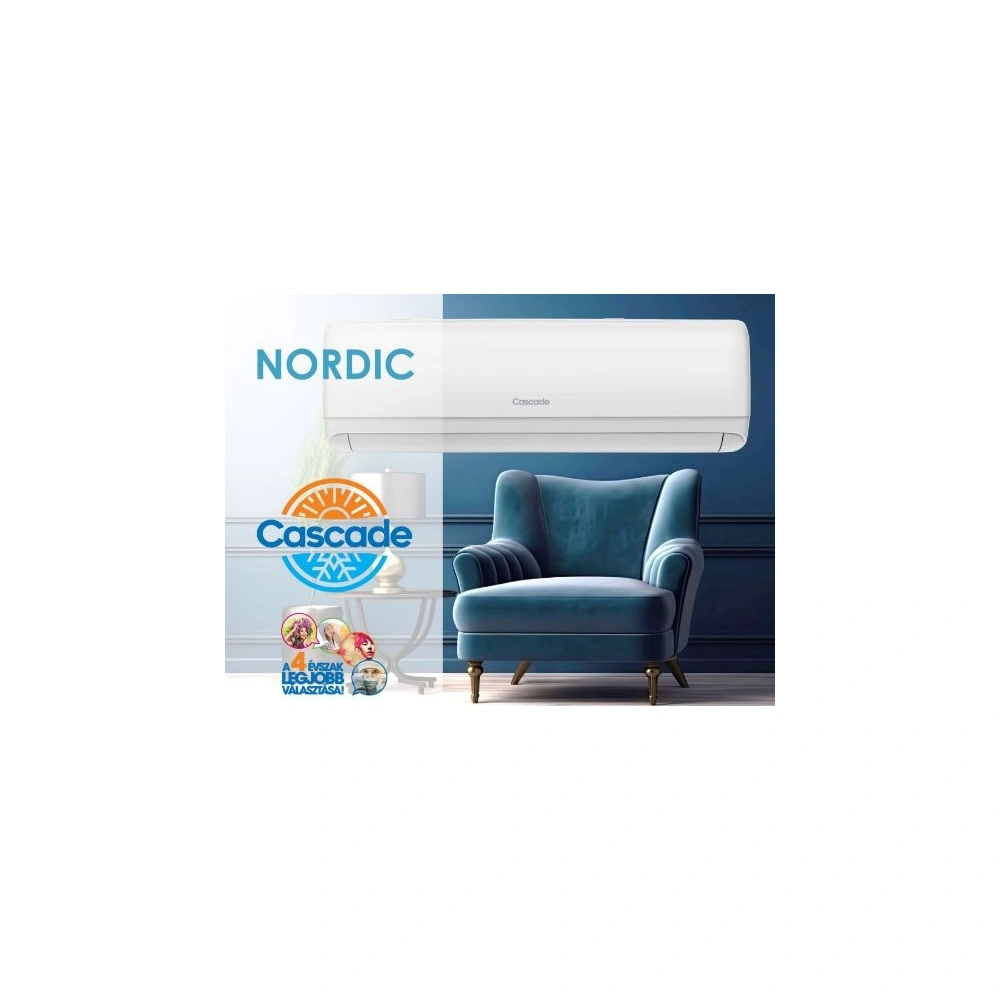 Cascade Nordic inverter 3.5 kW hűtő-fűtő klíma szett, fehér