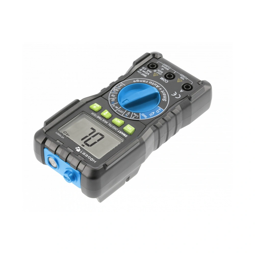 Digitális multiméter, LED dióda, zseblámpa, AC-DC 600V, 10A, 99,99 MΩ, NCV, HÖGERT HT1E601  / RENDELÉSRE