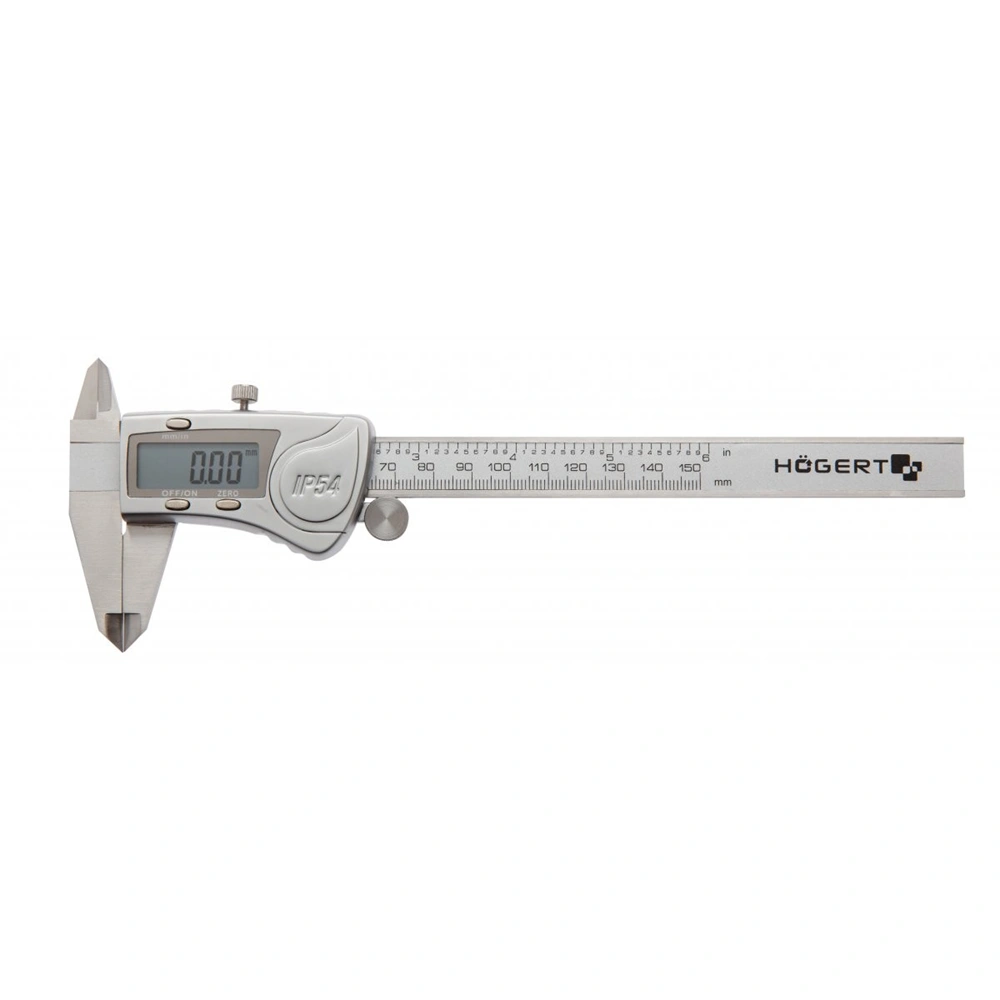 Digitális tolómérő, fém, IP54, LCD kiejlző, 150 mm, HÖGERT HT4M274
