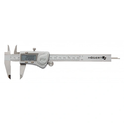 Digitális tolómérő, fém, IP54, LCD kiejlző, 150 mm, HÖGERT HT4M274
