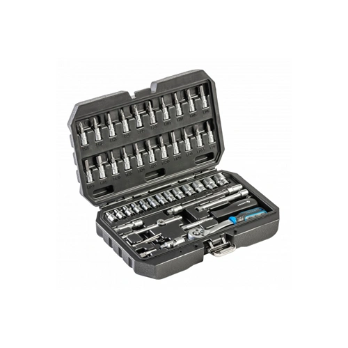 Dugókulcs és bitkészlet 1/4", 46 részes, 25 év garancia, HÖGERT HT1R216