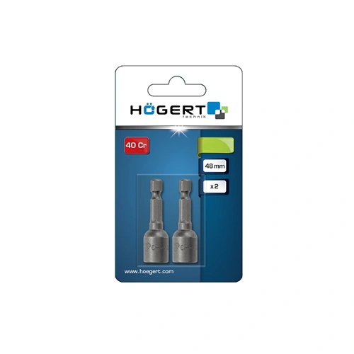 Dugókulcs fej, bitbefogású, mágneses 10 mm, 2db , HÖGERT HT1S4558