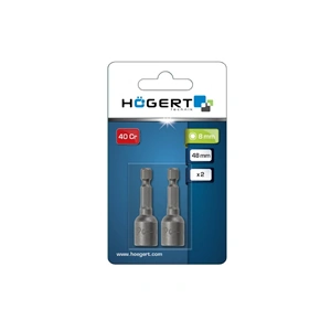 Dugókulcs fej, bitbefogású, mágneses 8 mm, 2db , HÖGERT HT1S4557