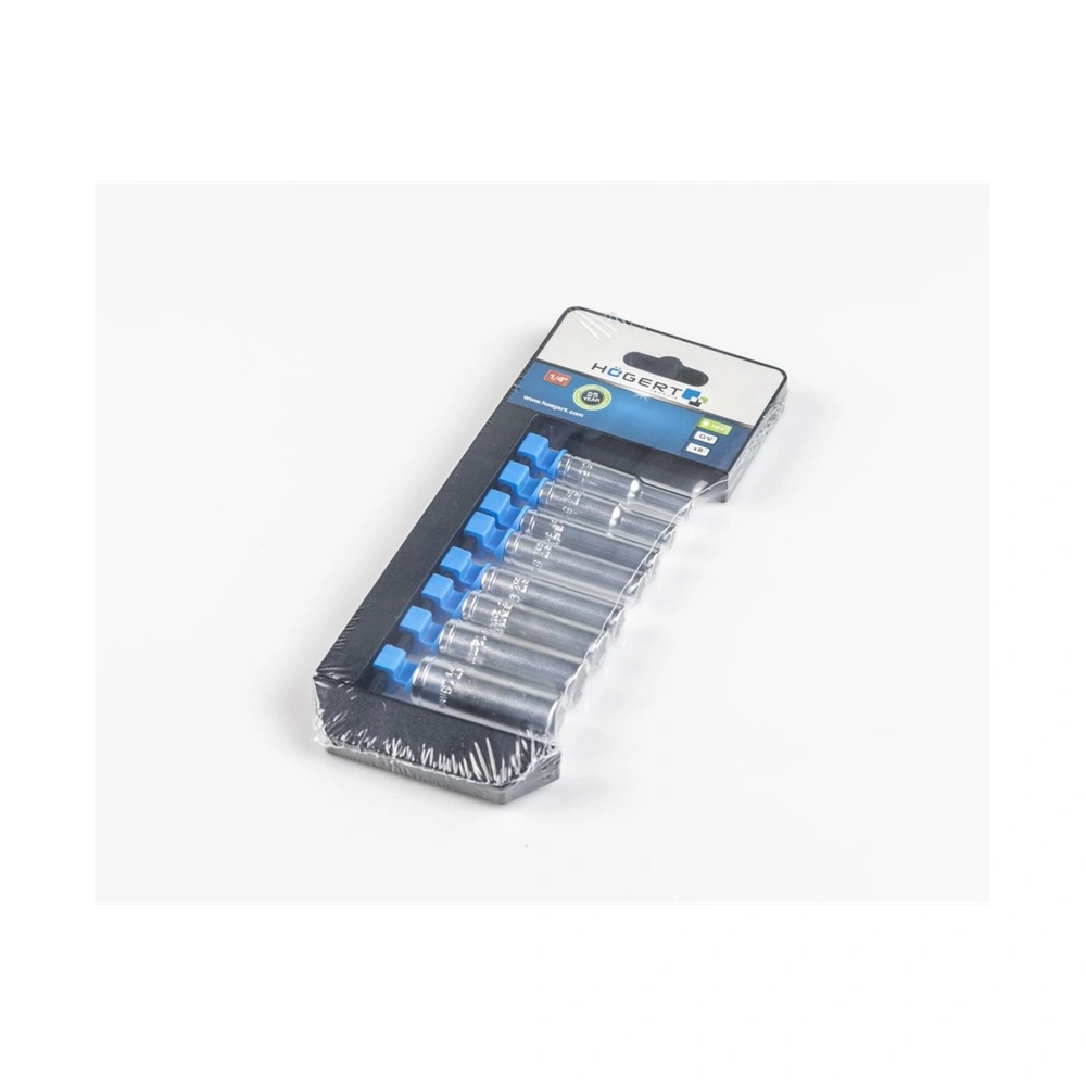 Dugókulcsfej készlet 1/4", 5,5-13 mm, hosszított (50mm), 8 részes, HÖGERT HT1A886 