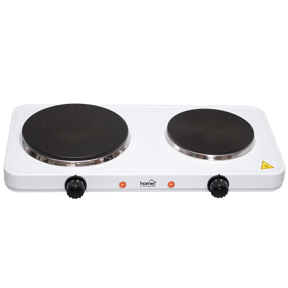 Elektromos főzőlap, dupla, teljesítmény 1000 W + 1500 W, ∅15 cm + ∅18 cm főzőfelület, HOME HG R 02WH / RENDELÉSRE