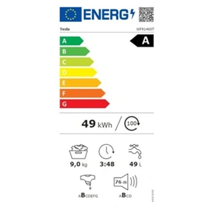 Elöltöltős mosógép, szabadonálló, Inverter motor 9 Kg Tesla WF91460T