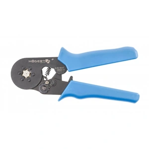 Érvéghüvely krimpelő fogó, racsnis, szigetelt saruhoz, hatpofás, 0,25-6  mm², HÖGERT HT1P205