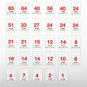 Etikett címke, 70x25,4mm, 100 lap, 33 címke/lap A-Series