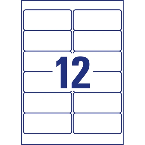 Etikett címke, 99,1 x42,3mm, időjárásálló poliészter, 12 címke/ív, 20 ív/doboz, Avery fehér