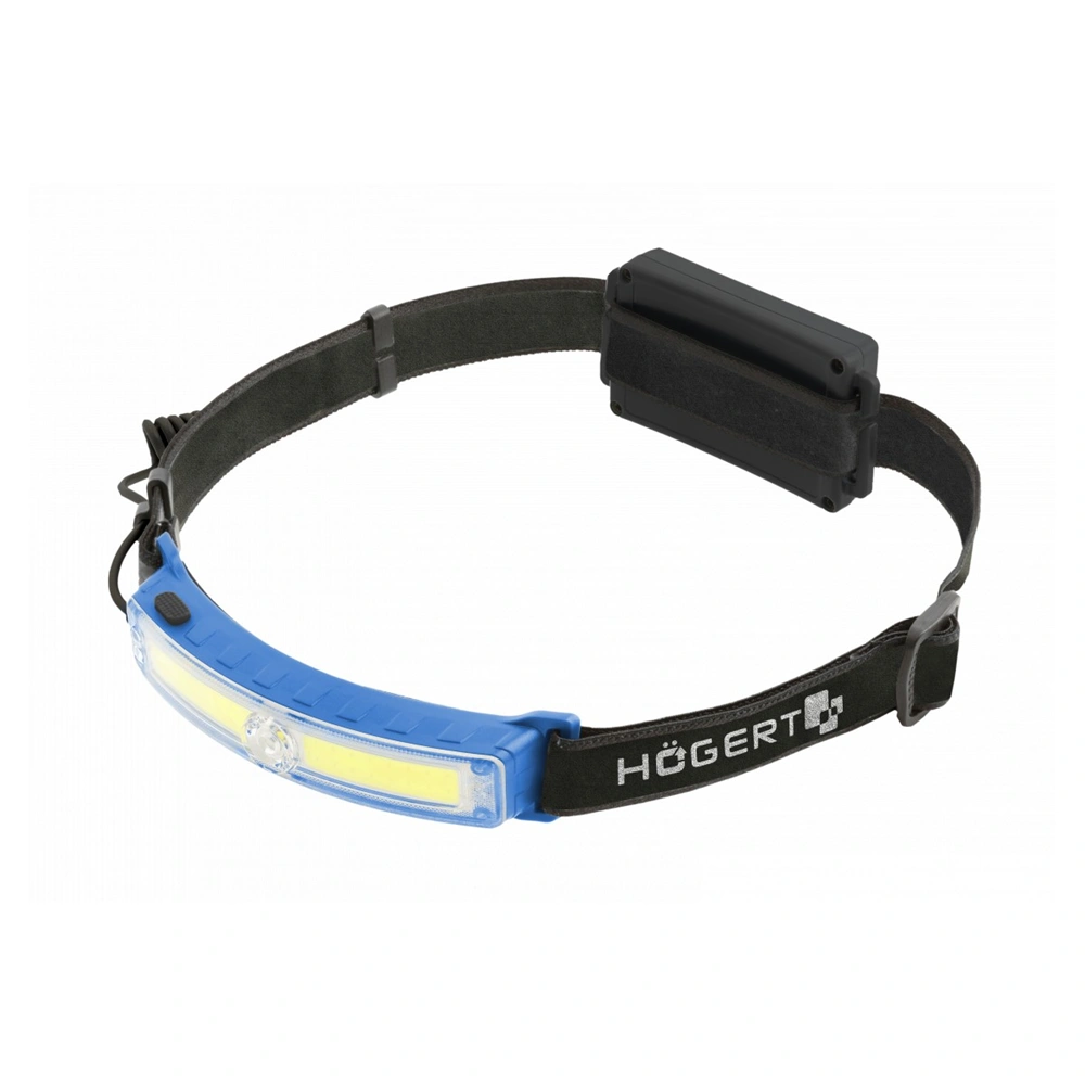 Fejlámpa, fejpánt világítás, akkumulátoros, mozgásérzékelő, COB LED, 6 funkcióval, USB, HÖGERT HT1E428