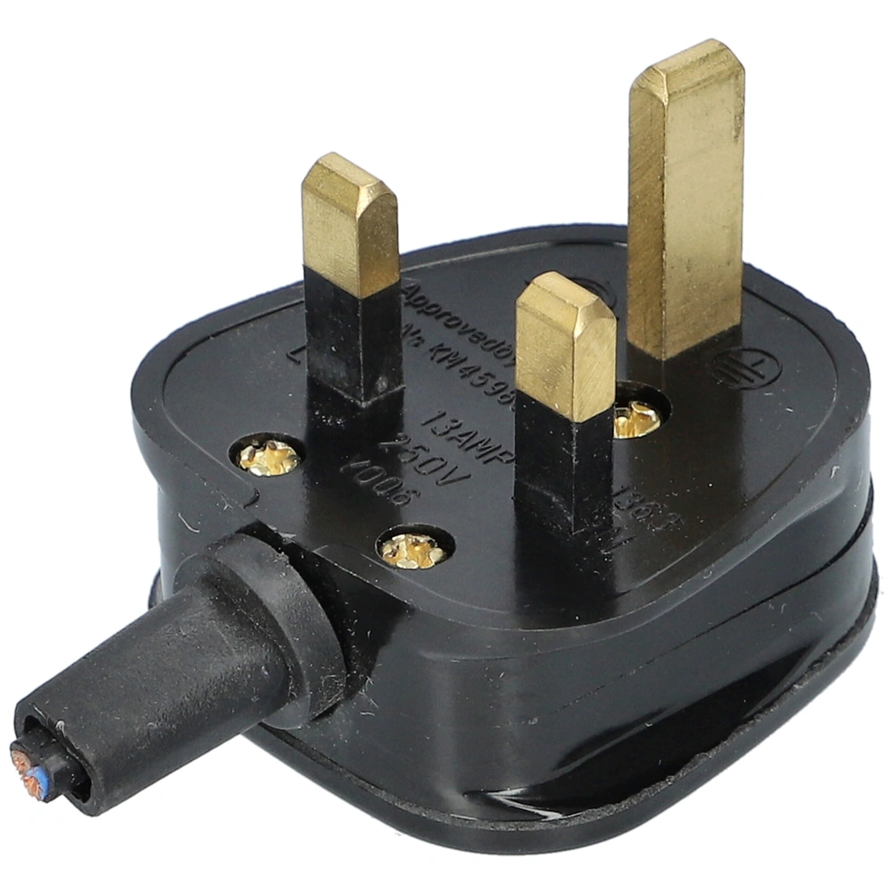 Földelt dugvilla 13A  (fekete) ( ANGOL )  