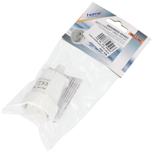 Földelt lengő aljzat ( dugalj ), egyenes kábelvezetéssel, IP20, 16A, fehér