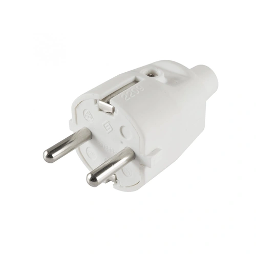 Földelt lengő dugvilla egyenes kábelvezetéssel,  IP20, 16A, fehér