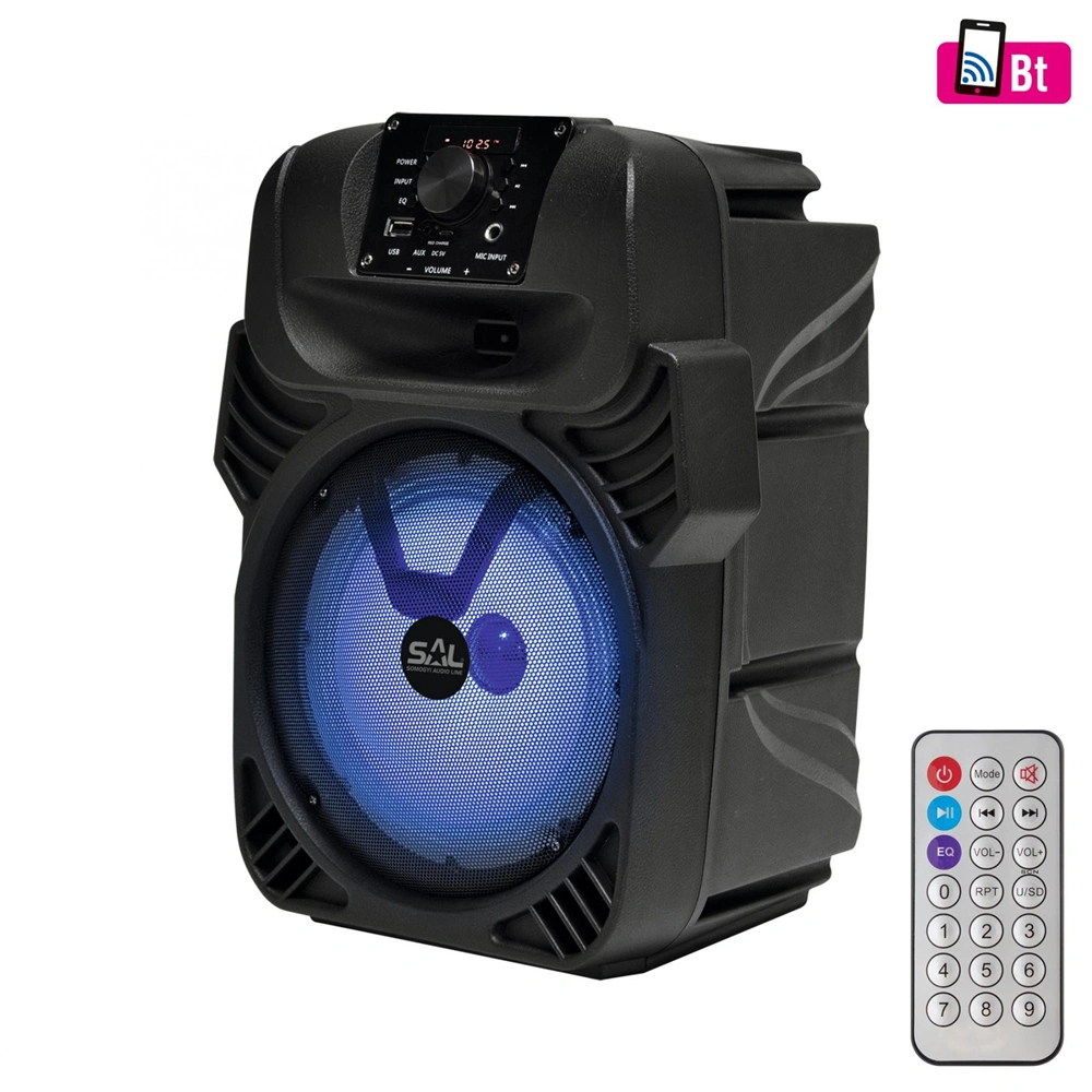 Hordozható party hangdoboz 2 utas beépített akkuval és LED fénnyel, bluetooth, KARAOKE, 40W, SAL PAR 20BT / RENDELÉSRE