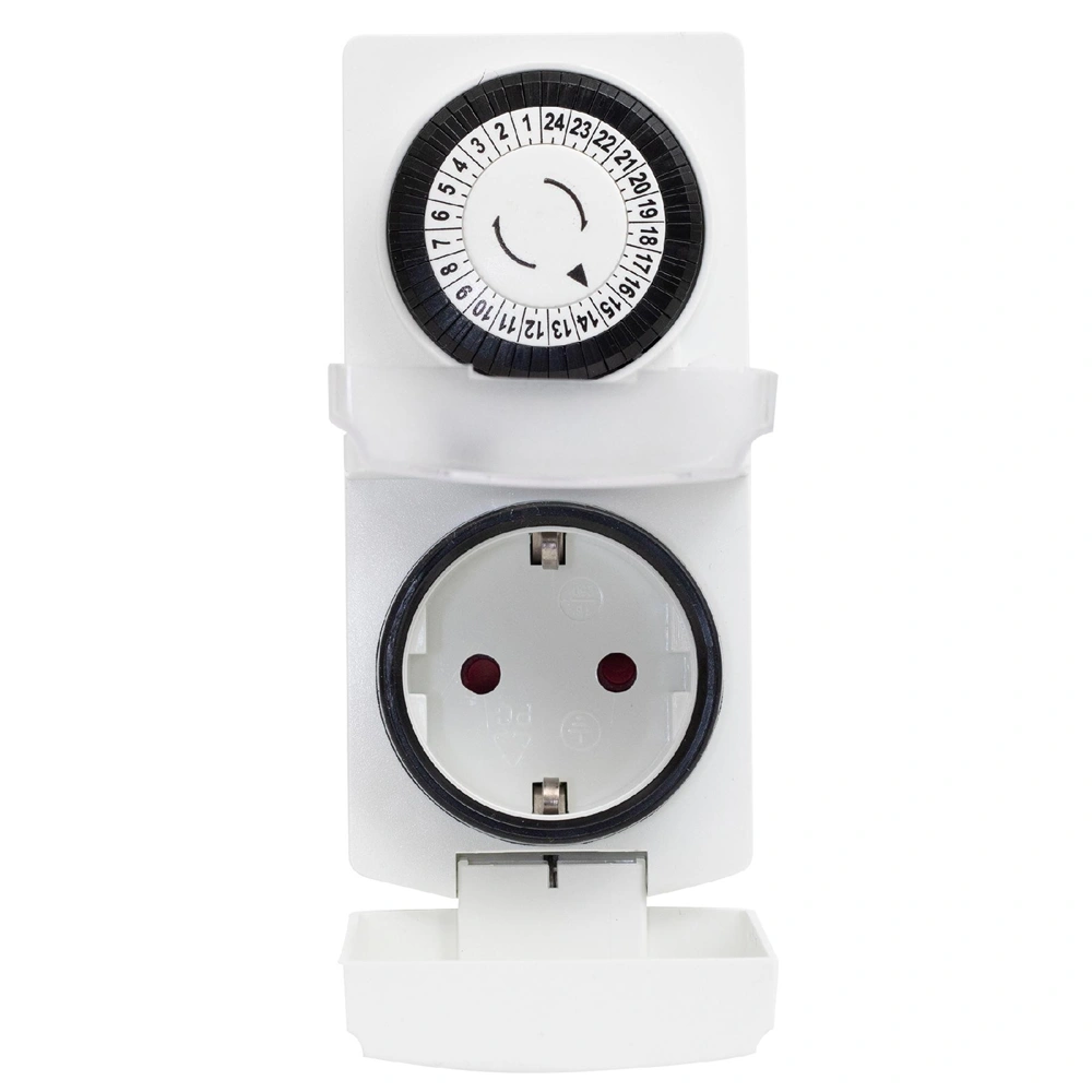 Időkapcsoló, mechanikus, kültéri, napi, 24 órára programozható, IP44, 3680W, GAO 0768H