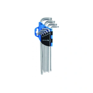 Imbuszkulcs készlet, 9 részes, TORX T10-T50 CrV, extra hosszú, HÖGERT HT1W818