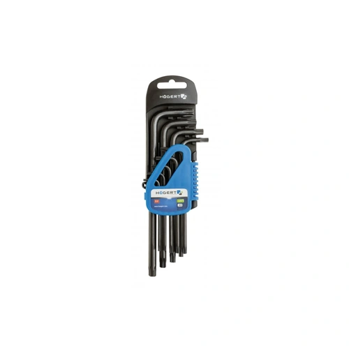 Imbuszkulcs készlet, 9 részes, TORX T10-T50, fekete, hosszú , HÖGERT HT1W816