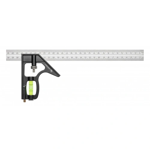 Kombinált derékszög vízmértékkel, alumínium, 300 mm, HÖGERT HT4M217