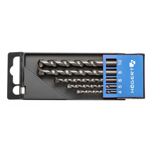 Kőzetfúrószár készlet (4/5/6/8/10 mm), 5 részes, HÖGERT HT6D378